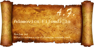 Adamovics Filoméla névjegykártya